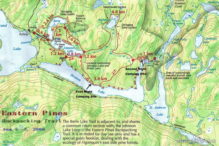 2006_Eastern Pine_001 Eastern Pines Backpacking Trail Map